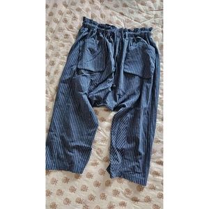 Free People Runyon Navy Striped Wide Leg Pants